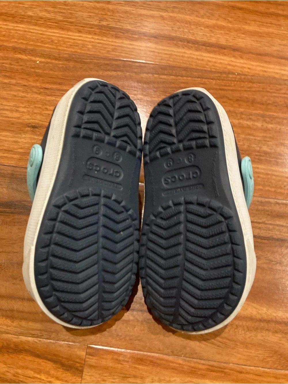 Crocs Kids Crocband II Clog Unisex Size C-8/9 Navy Blue with Ice Blue Band